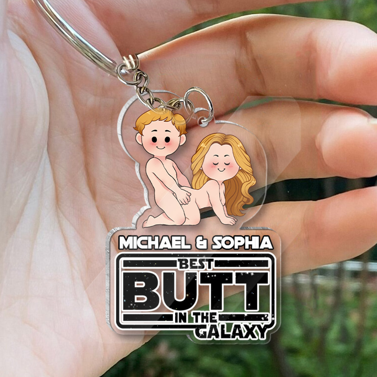 Best Butt In The Galaxy - Personalized The Force Transparent Keychain