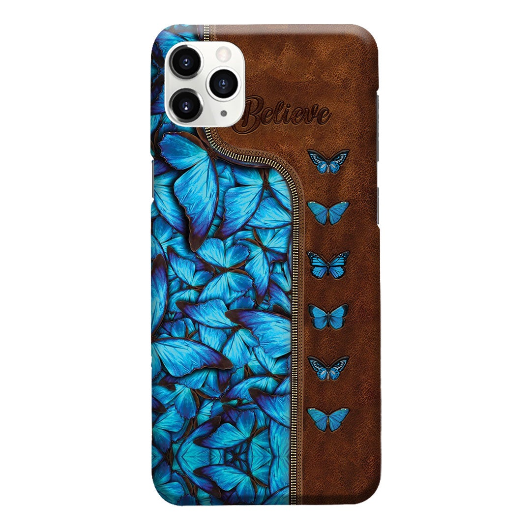 Butterfly Leather Pattern Print Phone Case