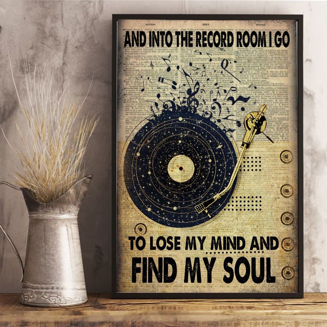And Into The Record Room - Vinyl Records Poster