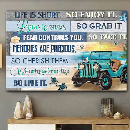 Life Is Short Car Canvas And Poster