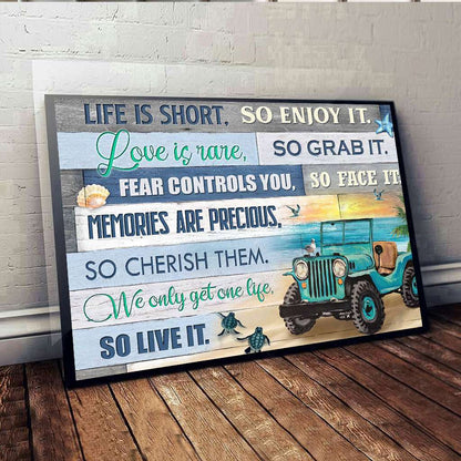 Life Is Short Car Canvas And Poster