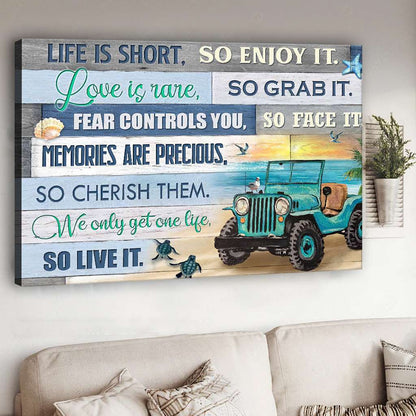 Life Is Short Car Canvas And Poster