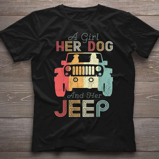 A Girl Her Dog Car T-shirt and Hoodie 0523