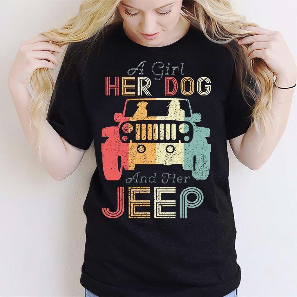 A Girl Her Dog Car T-shirt and Hoodie 0523