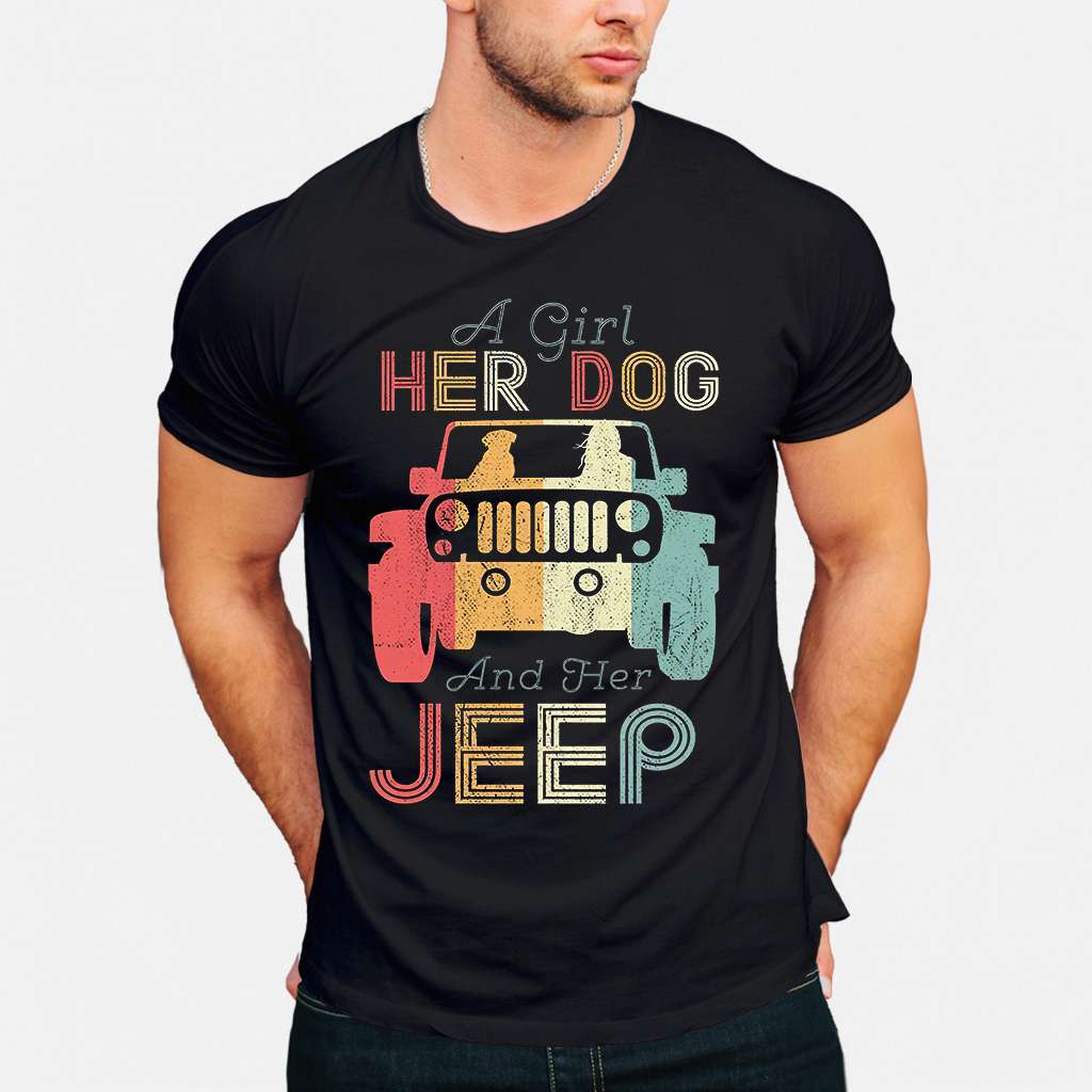 A Girl Her Dog Car T-shirt and Hoodie 0523