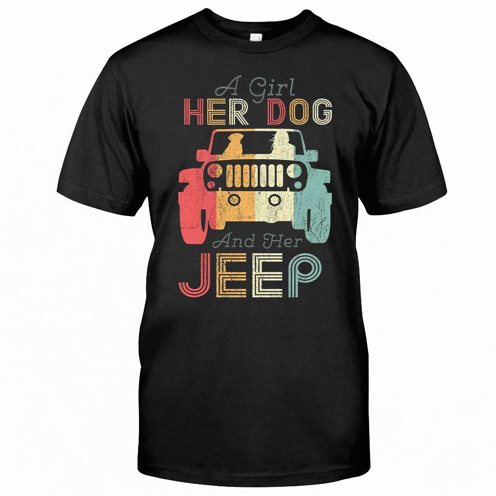 A Girl Her Dog Car T-shirt and Hoodie 0523