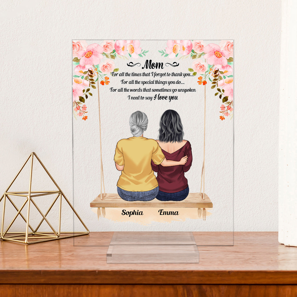 Love You Mom - Personalized Mother's Day Mother Transparent Acrylic Plaque