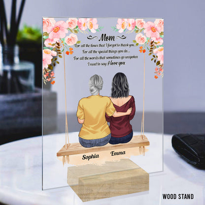 Love You Mom - Personalized Mother's Day Mother Transparent Acrylic Plaque