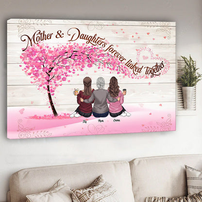 Forever Linked Together - Personalized Mother's Day Mother Canvas And Poster