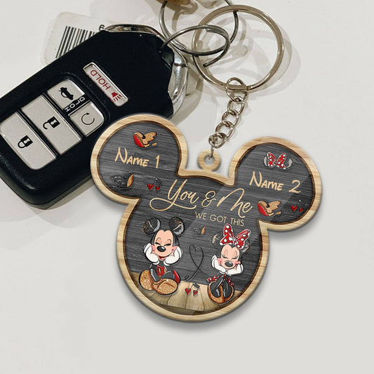 You And Me - Personalized Couple Mouse Keychain (Printed On Both Sides)