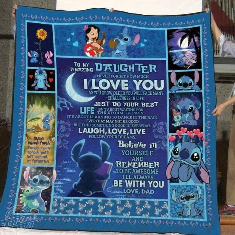 To My Daughter Ohana Quilt 0523