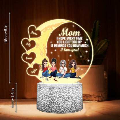 We Love You - Personalized Mother's Day Mother Shaped Plaque Light Base