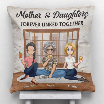 Mother & Daughter Forever Linked Together - Personalized Mother's Day Mother Throw Pillow