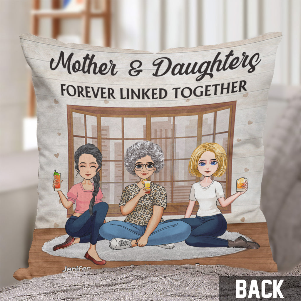 Mother & Daughter Forever Linked Together - Personalized Mother's Day Mother Throw Pillow