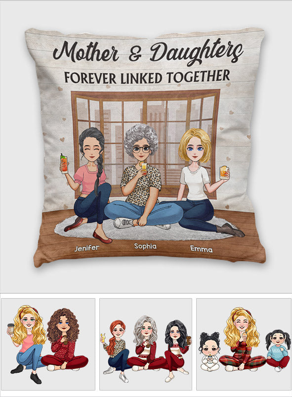 Mother & Daughter Forever Linked Together - Personalized Mother's Day Mother Throw Pillow