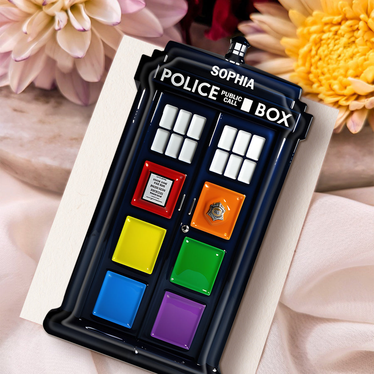 Pride Police Box - Personalized LGBT Support Pin