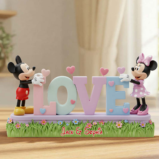 I Love You Mouse Couple - Personalized Couple Custom Shaped Acrylic Plaque