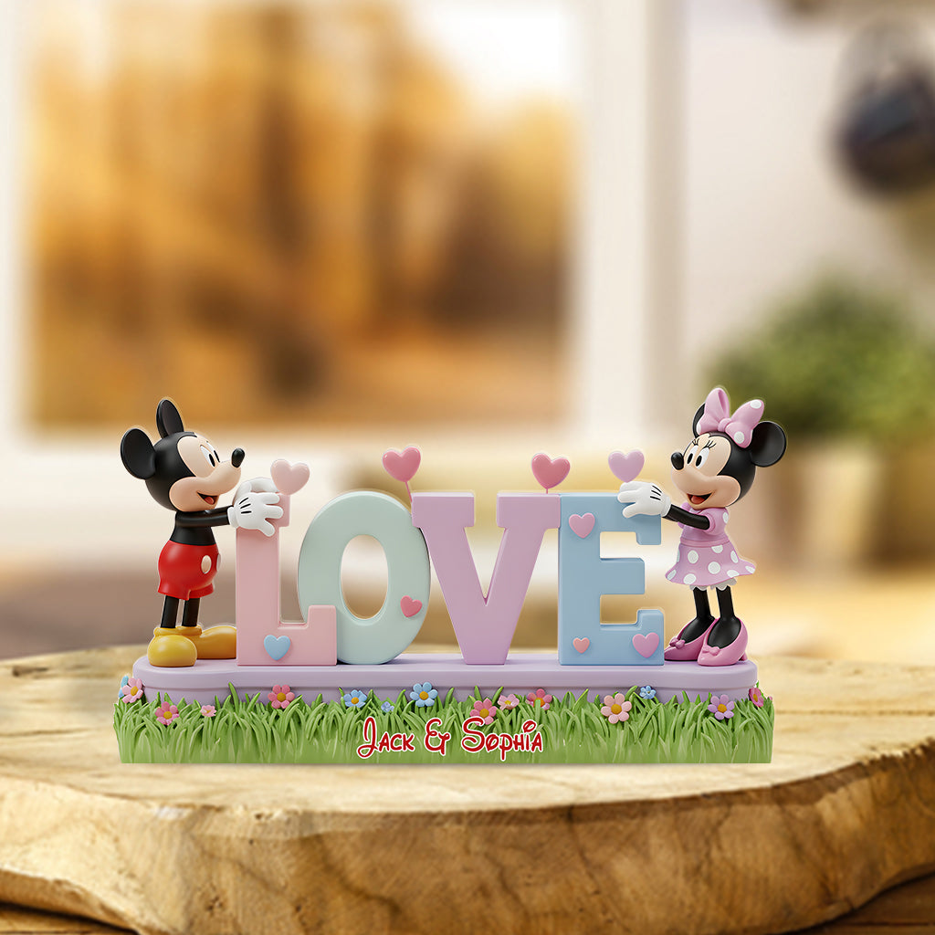 I Love You Mouse Couple - Personalized Couple Custom Shaped Acrylic Plaque
