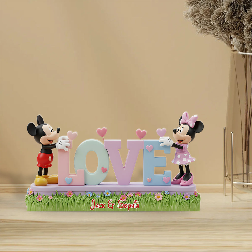 I Love You Mouse Couple - Personalized Couple Custom Shaped Acrylic Plaque