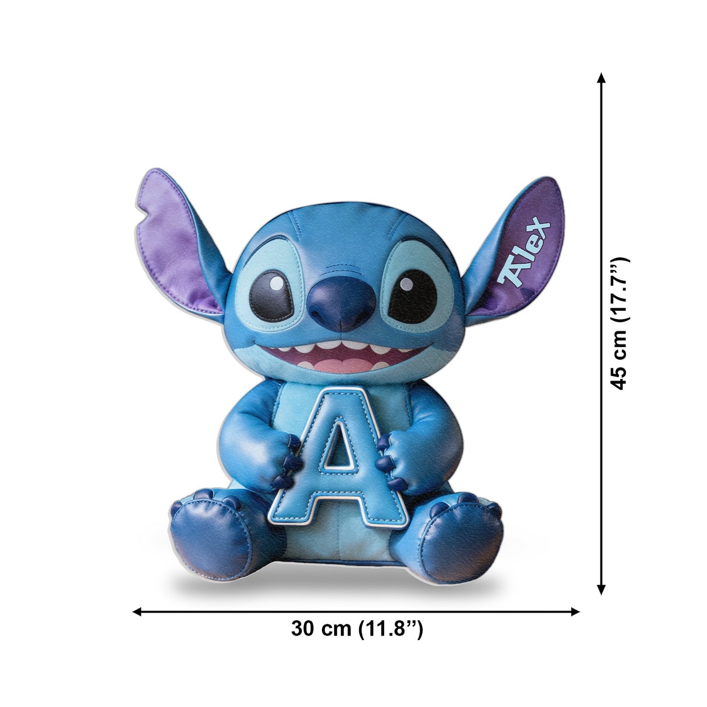 Cute Blue Alien & Letter - Personalized Ohana Changeable Leather Patch Backpack
