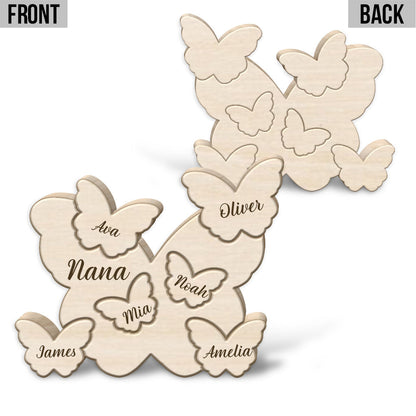 Butterfly Puzzle - Personalized Mother Shaped Wooden Puzzle