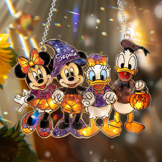 Hello Fall - Personalized Mouse Window Hanging Suncatcher Ornament