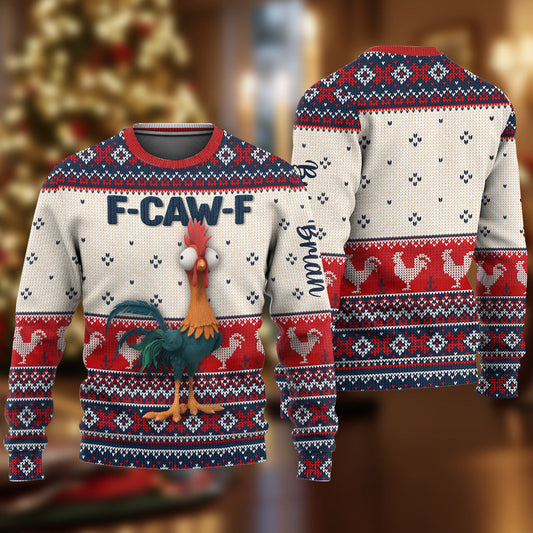 Heii Chicken Christmas - Personalized Chicken Ugly Sweater