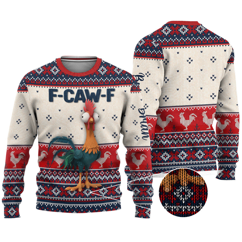Heii Chicken Christmas - Personalized Chicken Ugly Sweater