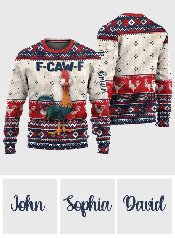 Heii Chicken Christmas - Personalized Chicken Ugly Sweater