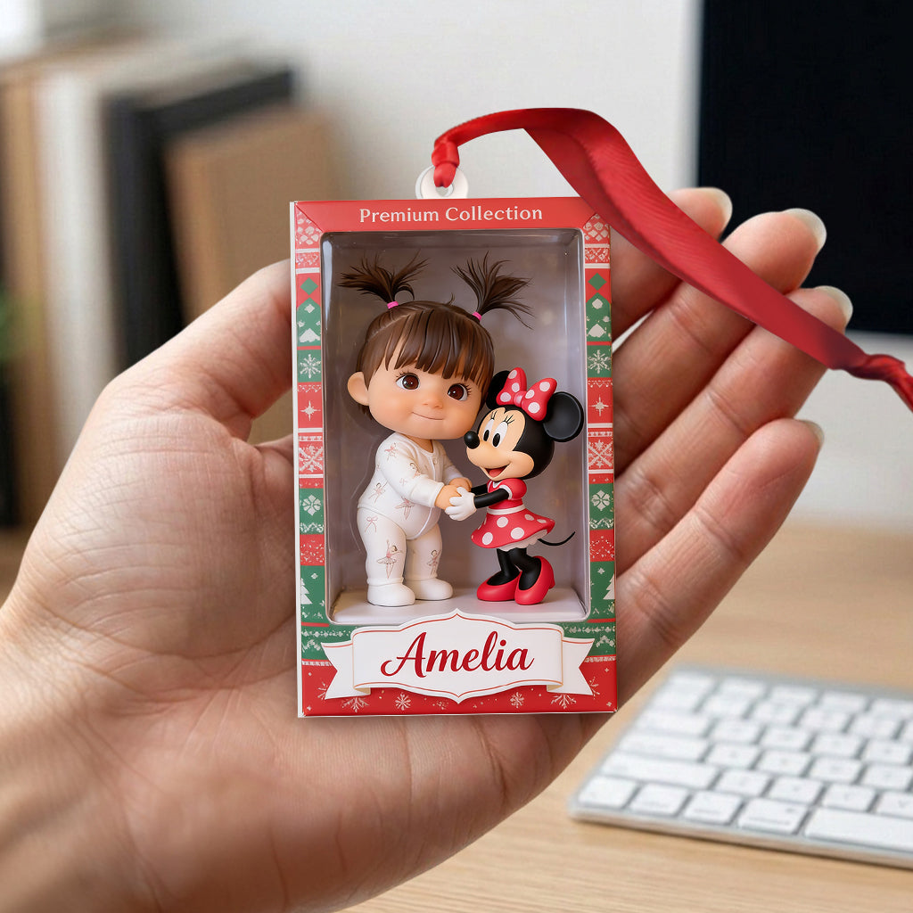 Kid Gift Merry Christmas - Personalized Mouse Premium 3D Ornament