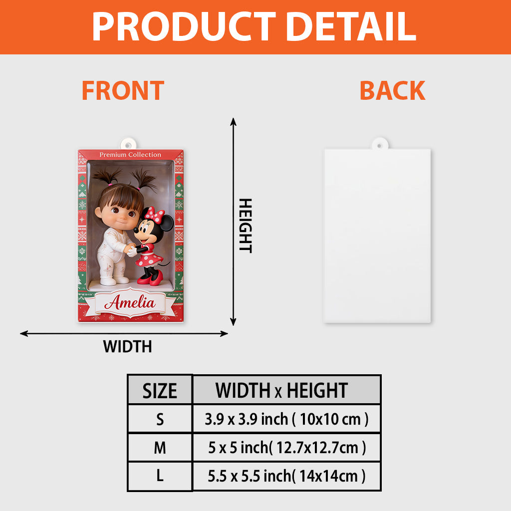 Kid Gift Merry Christmas - Personalized Mouse Premium 3D Ornament