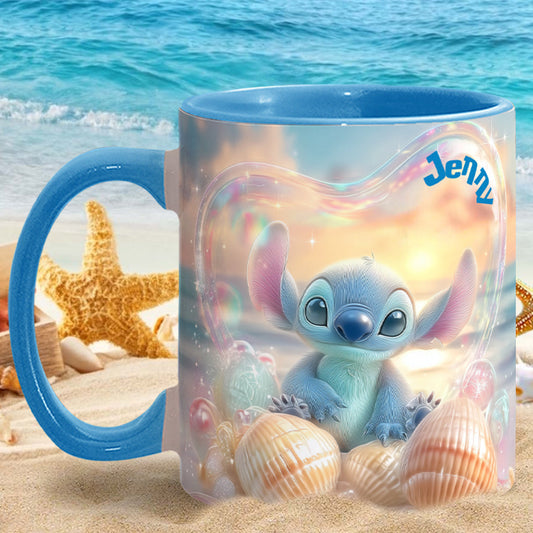 Blue Ohana Summer Vibes - Personalized Ohana Accent Mug