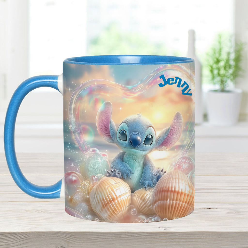 Blue Ohana Summer Vibes - Personalized Ohana Accent Mug