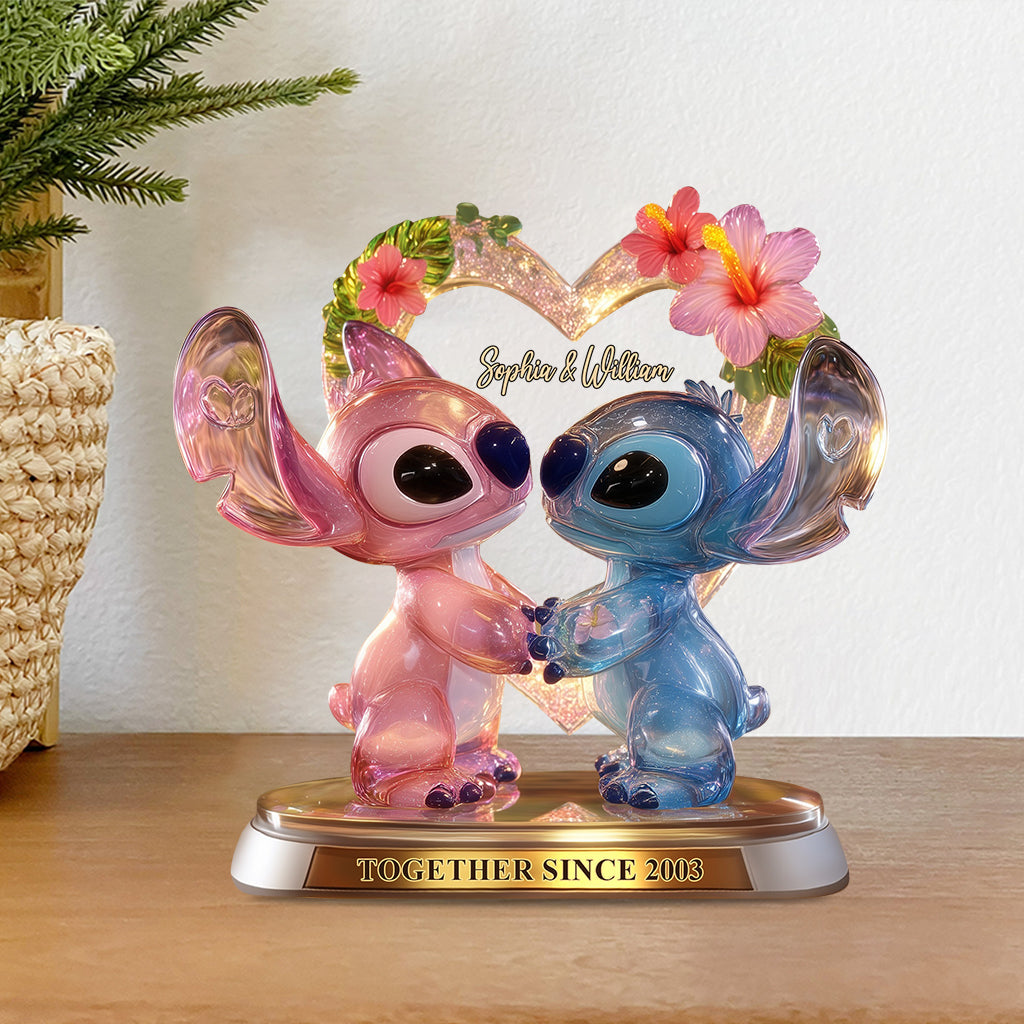 Couple Love Together Since - Personalized Ohana Custom Shaped Acrylic Plaque
