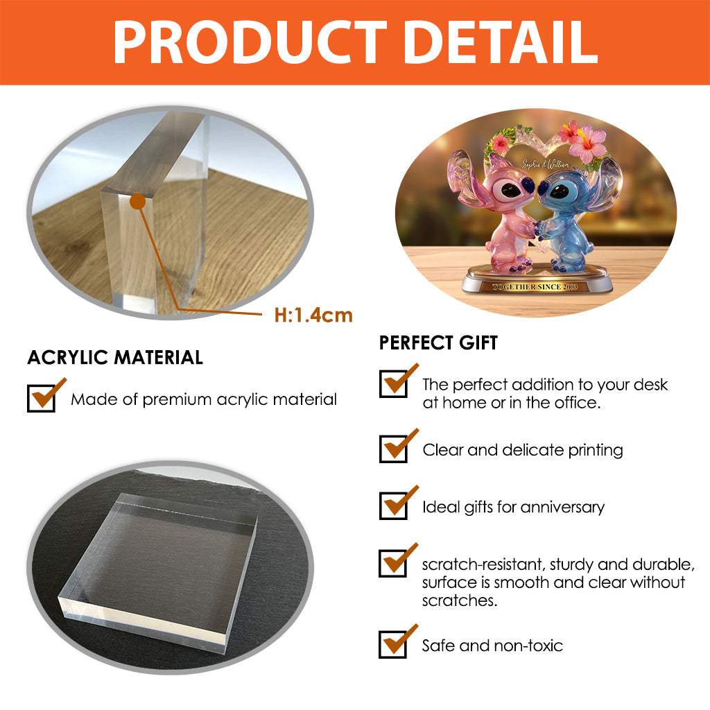 Couple Love Together Since - Personalized Ohana Custom Shaped Acrylic Plaque