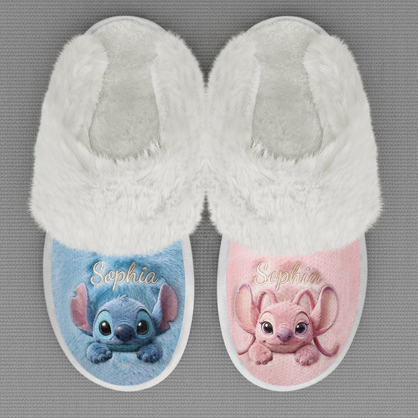 Blue & Pink Alien Monster - Personalized Ohana Open-Toe Slippers