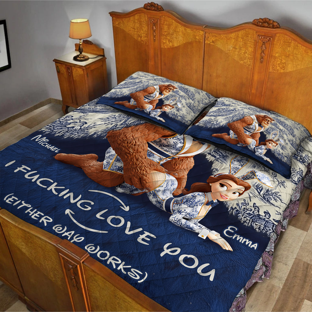 I Love You - Personalized Couple Quilt Set