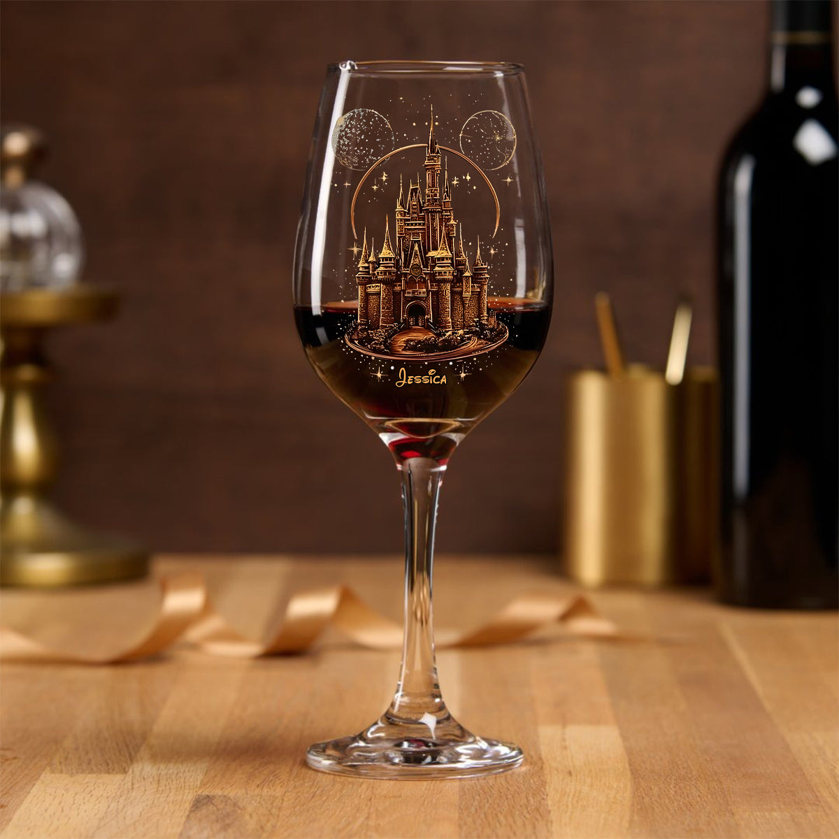 Magical Castle - Personalized Mouse Wine Glass With Long Stem