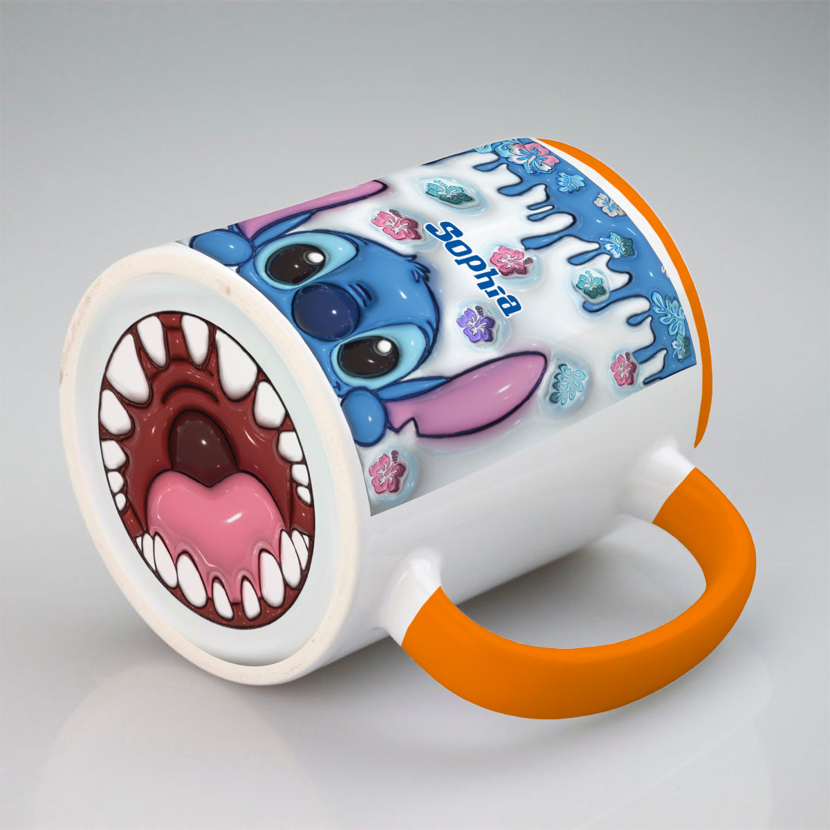 Blue Ohana - Personalized Ohana Bottom Printed Accent Mug