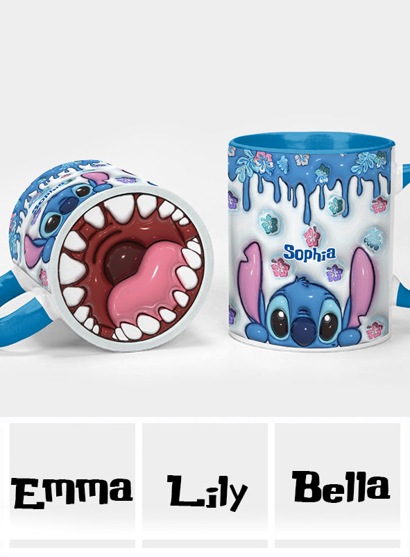 Blue Ohana - Personalized Ohana Bottom Printed Accent Mug