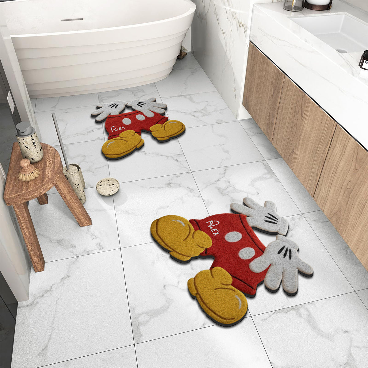 Whimsical Clothing - Personalized Mouse Non-Slip Tufted Rug