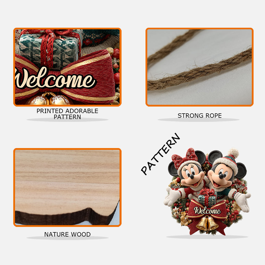 Welcome To Our Home - Personalized Mouse Custom Shaped Wood Sign