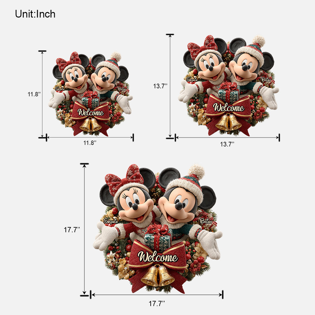 Welcome To Our Home - Personalized Mouse Custom Shaped Wood Sign