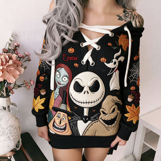 The Nightmare - Personalized Nightmare Off Shoulder Long Sleeve Dress