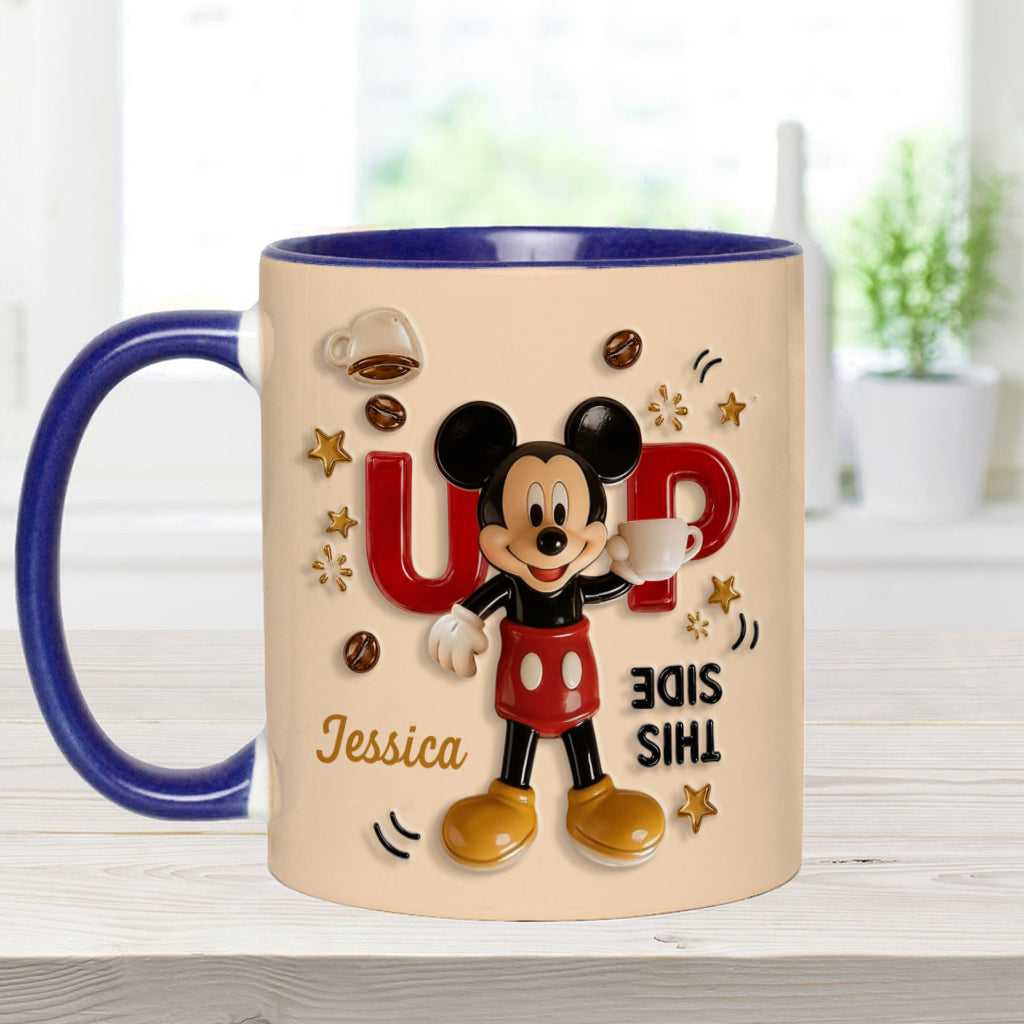 Funny Mouse - This Side Up - Personalized Mouse Accent Mug