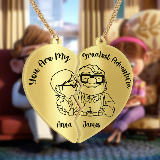 You Are My Greatest Adventure - Personalized Mouse Matching Pendant Necklace