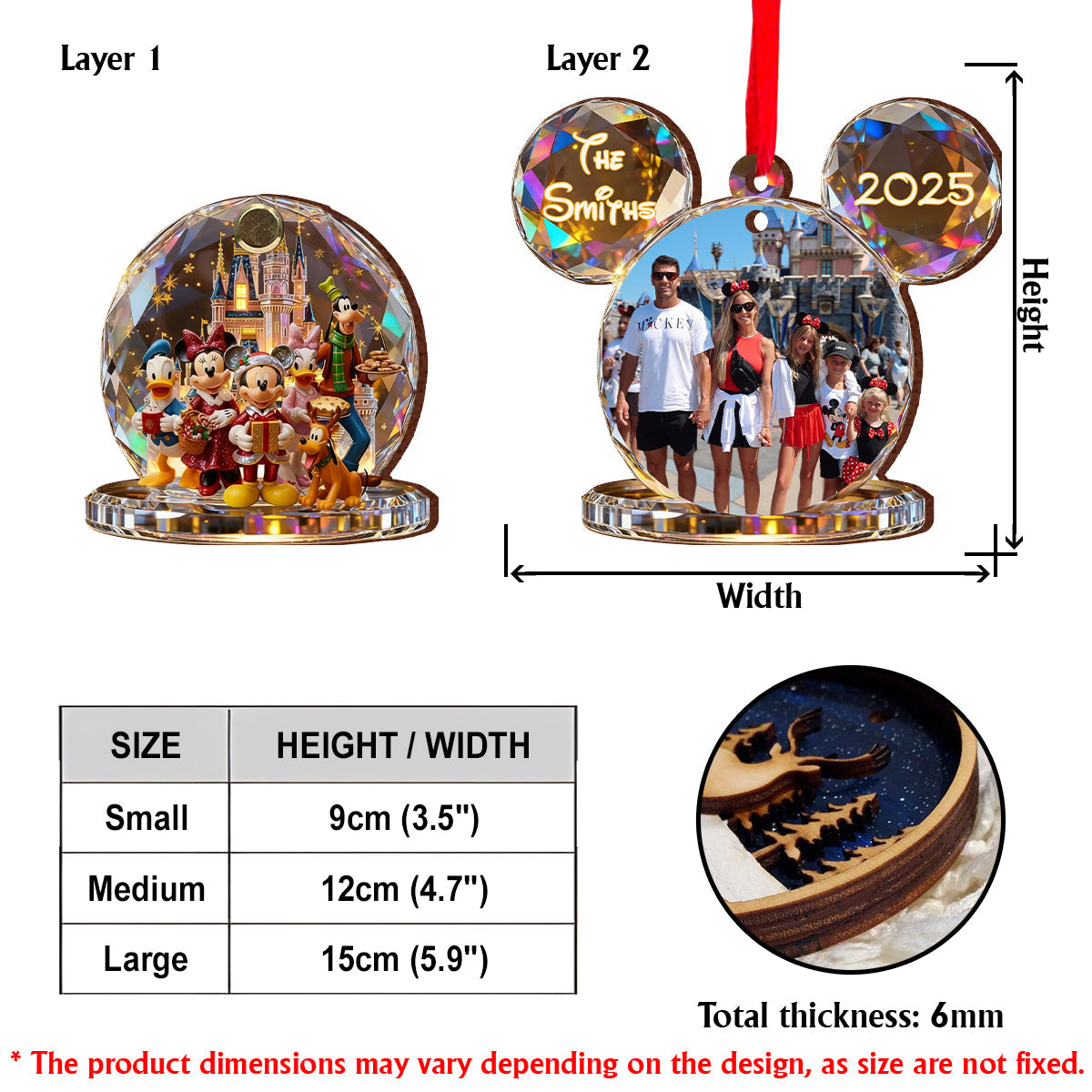 Family Trip Any Photo - Personalized Mouse Flip Ornament