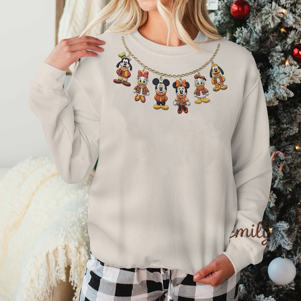 Fun Magical Charm Necklace Sweatshirt - Personalized Mouse Ugly Sweater
