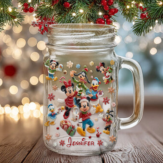 Magical Christmas - Personalized Mouse Mason Jar Cup
