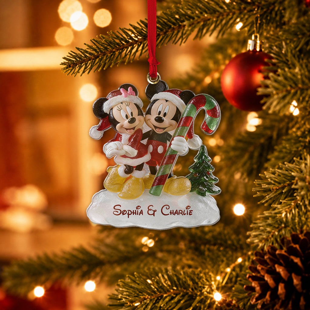 Magical Christmas - Personalized Mouse Custom Shape Glass Ornament